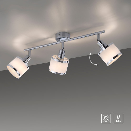 JUST LIGHT ACCOR Deckenleuchte E14 max. 25W 3-fach chrom 15373-17