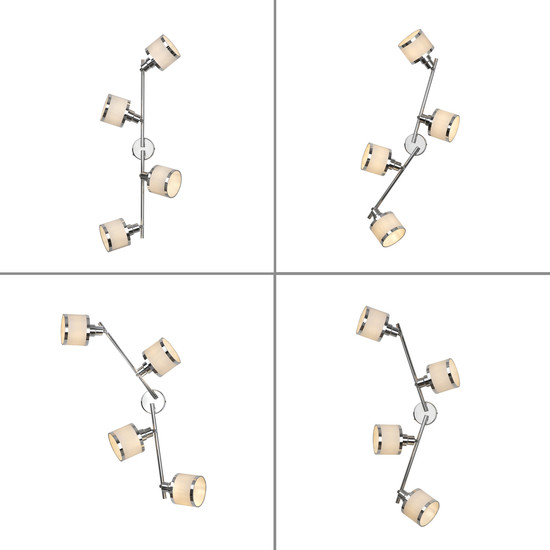 JUST LIGHT ACCOR Deckenleuchte E14 max. 25W 4-fach chrom 15374-17