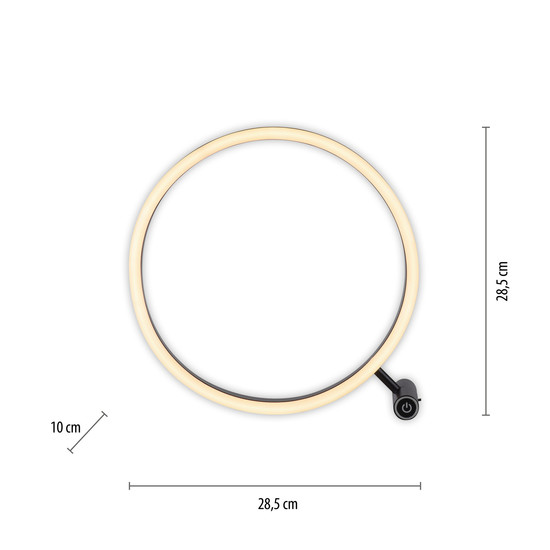 JUST LIGHT RITUS LED Tischleuchte Warmweiss Dimmbar 11,5W anthrazit 15390-13