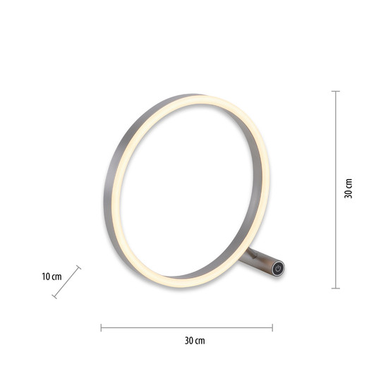 JUST LIGHT RITUS LED Tischleuchte Warmweiss Dimmbar 11,5W aluminium 15390-95