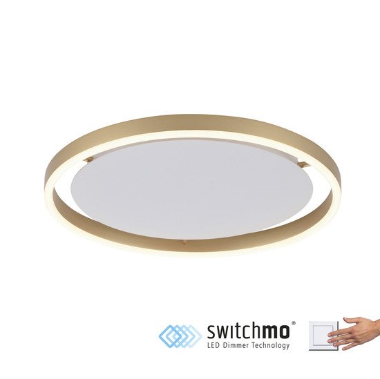 JUST LIGHT RITUS LED Deckenleuchte Warmweiss Dimmbar 20W messingmatt 15391-60