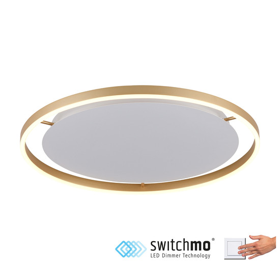 JUST LIGHT RITUS LED Deckenleuchte Warmweiss Dimmbar 28W messingmatt 15392-60