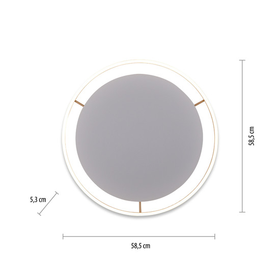 JUST LIGHT RITUS LED Deckenleuchte Warmweiss Dimmbar 28W messingmatt 15392-60
