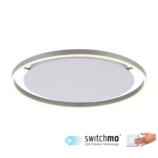 JUST LIGHT RITUS LED Deckenleuchte Warmweiss Dimmbar 28W aluminium 15392-95