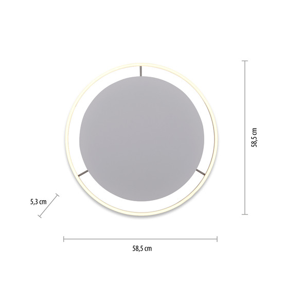 JUST LIGHT RITUS LED Deckenleuchte Warmweiss Dimmbar 28W aluminium 15392-95
