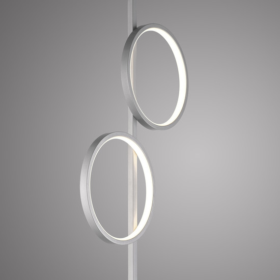 JUST LIGHT MINI RITUS LED Stehleuchte Warmweiss 21W 2-fach silber 15396-21
