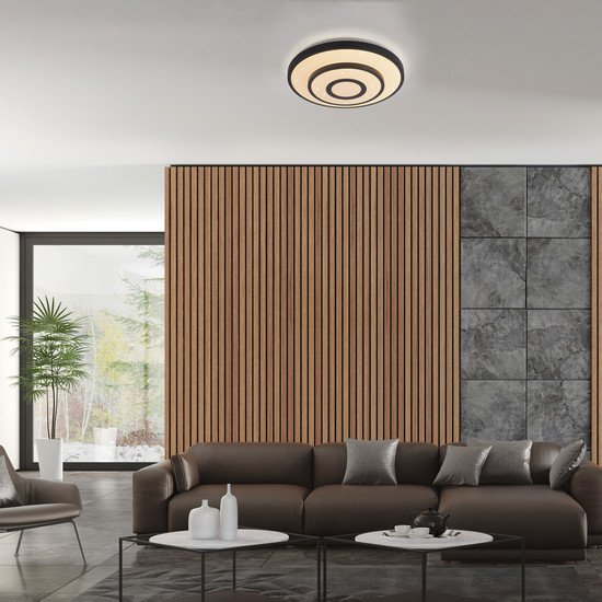 JUST LIGHT TURANUS LED Deckenleuchte Warmweiss 17W schwarz 15454-18
