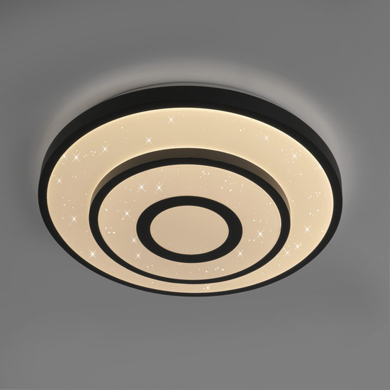 JUST LIGHT TURANUS LED Deckenleuchte Warmweiss 17W schwarz 15454-18
