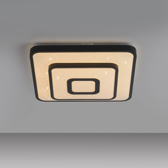 JUST LIGHT TURANUS LED Deckenleuchte Warmweiss 17W schwarz 15455-18