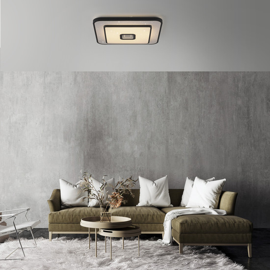 JUST LIGHT TURANUS LED Deckenleuchte Warmweiss 23W schwarz 15457-18