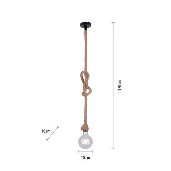 JUST LIGHT ROPE Pendelleuchte E27 max. 15W schwarz 15481-18