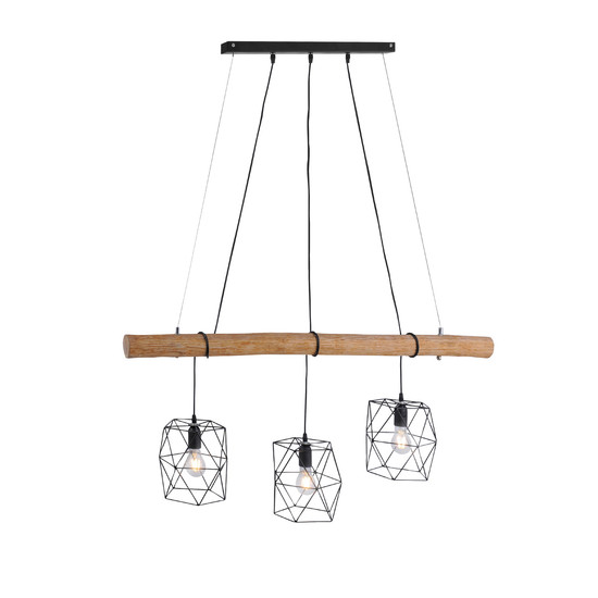 JUST LIGHT EDGAR Pendelleuchte E27 max.180W 3-fach schwarz 15503-18