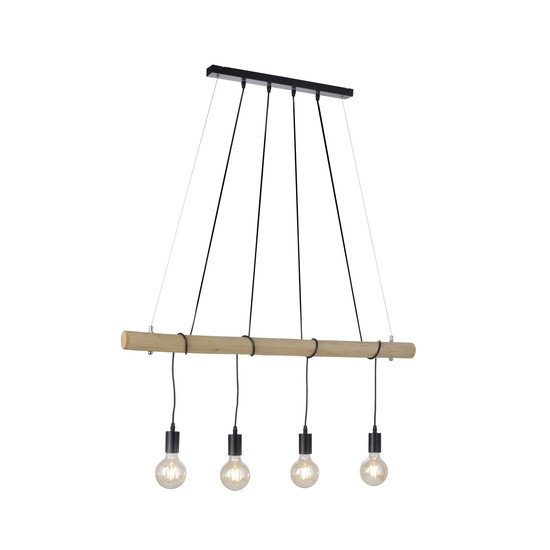 JUST LIGHT TERO Pendelleuchte E27 Warmweiss Dimmbar max.16W 4-fach schwarz 15505-18