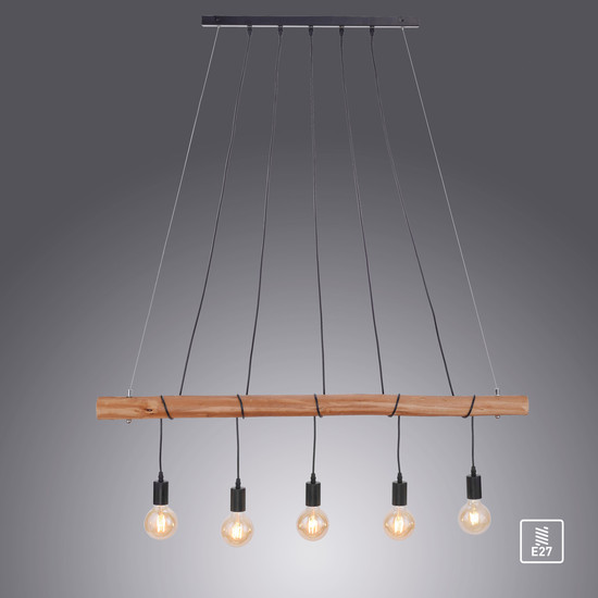 JUST LIGHT DAMIAN Pendelleuchte E27 max. 60W 5-fach schwarz 15515-18