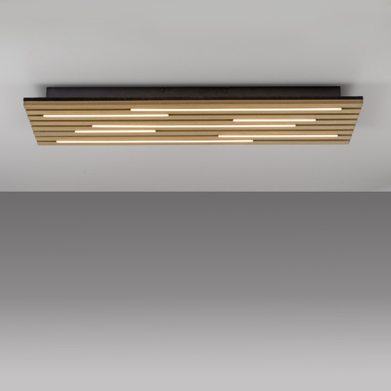 JUST LIGHT AKUSTIK LED Deckenleuchte Warmweiss 25W Holz-natur 15591-79