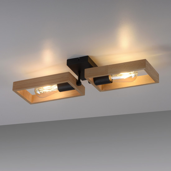 JUST LIGHT FRANKY Wand- und Deckenleuchte E27 max. 60W 2-fach schwarz 15657-18