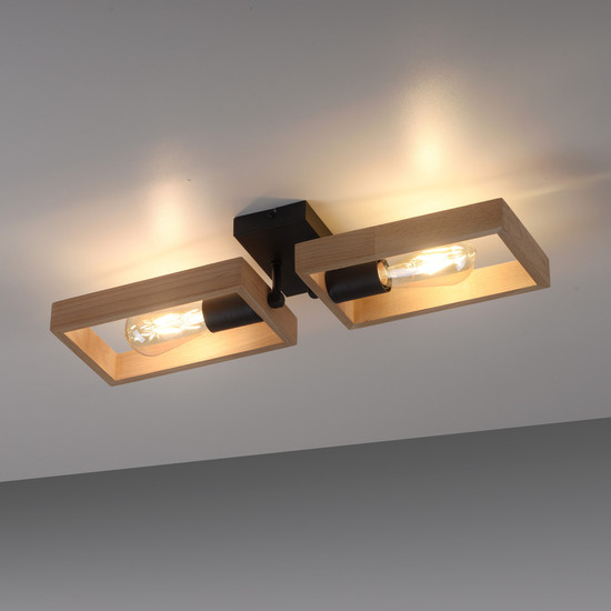 JUST LIGHT FRANKY Wand- und Deckenleuchte E27 max. 60W 2-fach schwarz 15657-18