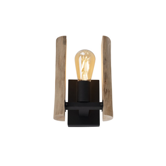 JUST LIGHT LOG Wandleuchte E27 max. 10W Holz-natur 15701-79