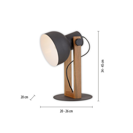 JUST LIGHT CUP 2.0 Tischleuchte E27 max. 60W schwarz 15746-18
