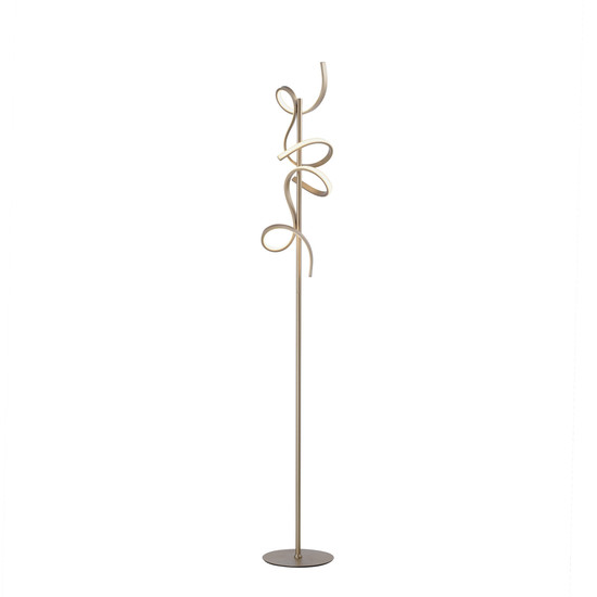 JUST LIGHT CURLS LED Stehleuchte Warmweiss Dimmbar 22W 2-fach messingmatt 19031-60