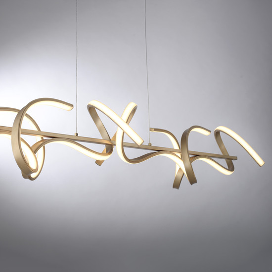 JUST LIGHT CURLS LED Pendelleuchte Warmweiss Dimmbar 40,8W 4-fach messingmatt 19033-60