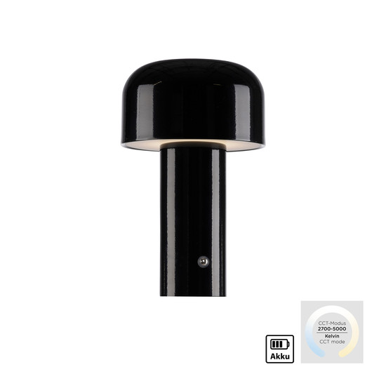 JUST LIGHT AGNES LED AKKU-Tischleuchte CCT Dimmbar 1W schwarz 19190-18