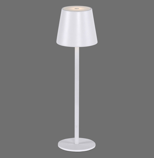 JUST LIGHT EURIA LED AKKU-Tischleuchte Warmweiss Dimmbar 2,5W weiss IP54 19250-16