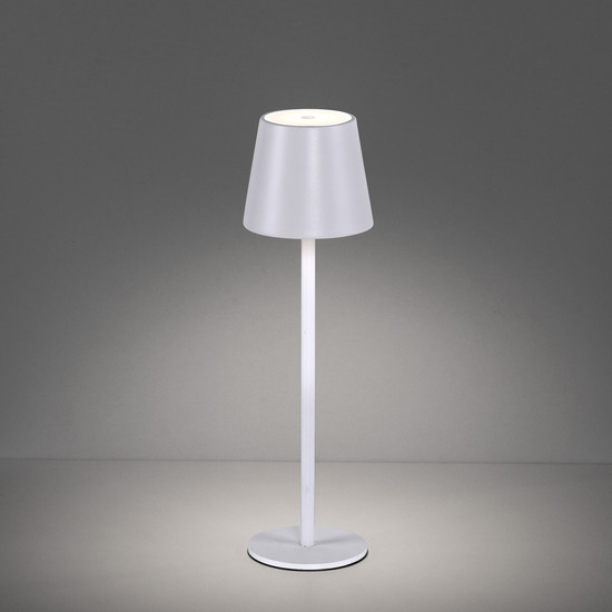 JUST LIGHT EURIA LED AKKU-Tischleuchte Warmweiss Dimmbar 2,5W weiss IP54 19250-16