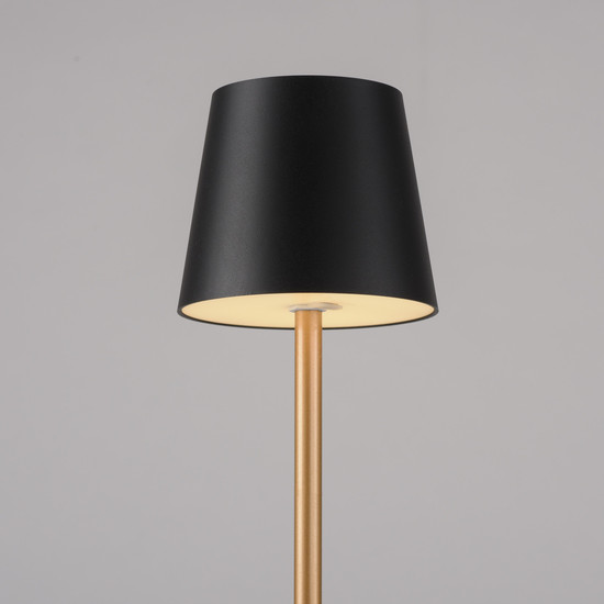 JUST LIGHT EURIA LED AKKU-Tischleuchte Warmweiss Dimmbar 2,5W schwarz/messing IP54 19250-68