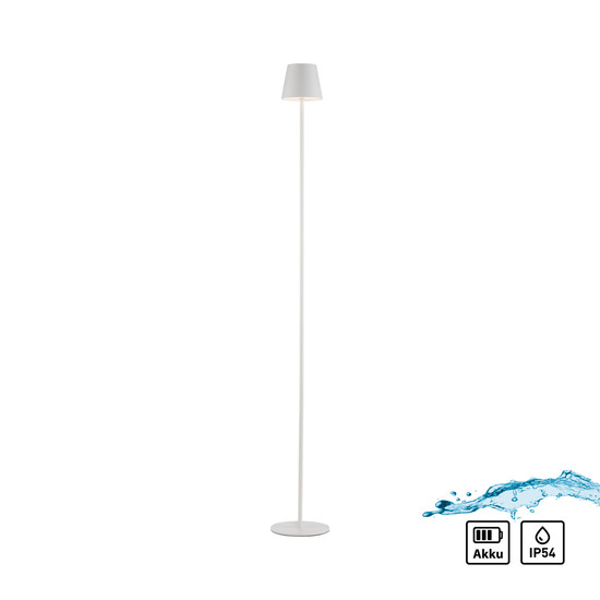 JUST LIGHT EURIA LED AKKU-Stehleuchte Warmweiss Dimmbar 2,5W weiss IP54 19252-16