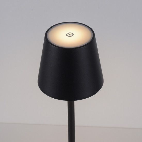 JUST LIGHT EURIA LED AKKU-Stehleuchte Warmweiss Dimmbar 2,5W schwarz IP54 19252-18