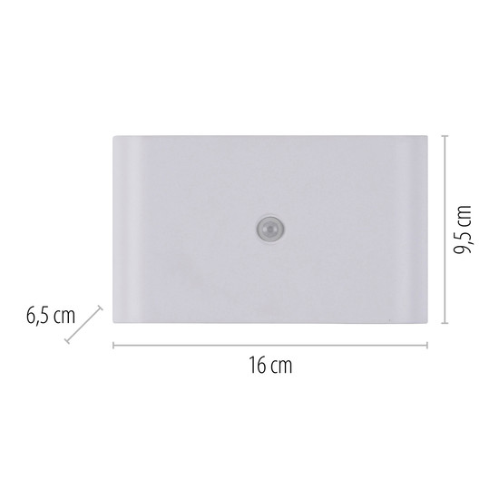 JUST LIGHT AKKU ZIDDY LED AKKU-Wandleuchte Warmweiss 3W 2-fach weiss IP44 19475-16