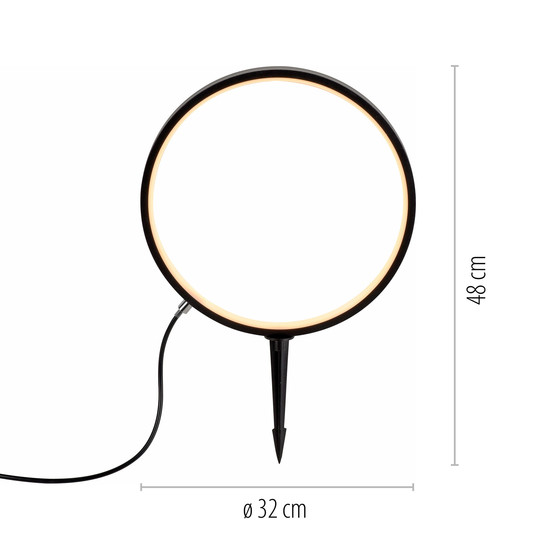 JUST LIGHT ZIRKULU LED Erdspießleuchte Warmweiss 2,2W schwarz IP65 19510-18