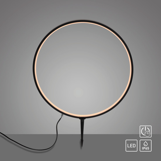 JUST LIGHT ZIRKULU LED Erdspießleuchte Warmweiss 3,1W schwarz IP65 19511-18