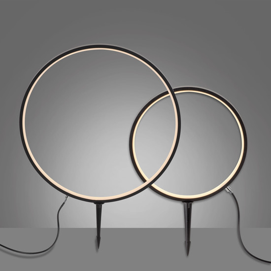 JUST LIGHT ZIRKULU LED Erdspießleuchte Warmweiss 19,5W 2-fach schwarz IP65 1951X-SET