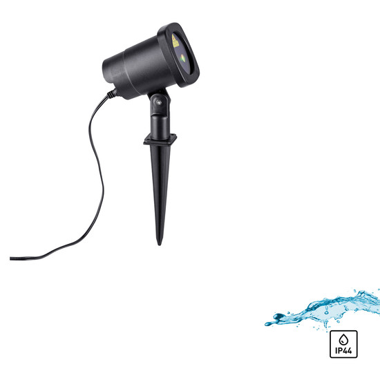 JUST LIGHT LASER LED Erdspießleuchte Laser Grün,Rot max.6W schwarz IP44 19940-18