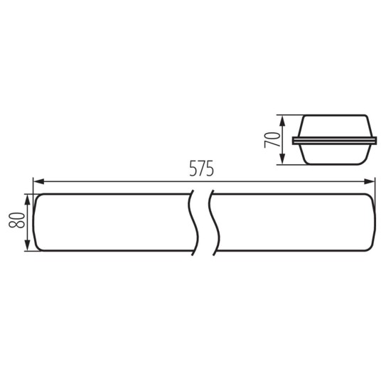 Kanlux Feuchtraum-Wannenleuchte MAH LED HI Grau IP65 22606