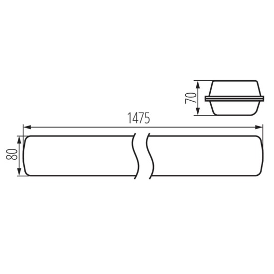 Kanlux Feuchtraum-Wannenleuchte MAH LED HI Grau IP65 22608