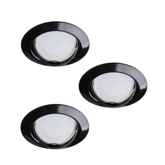 Kanlux Einbauleuchten-Set inklusive Lampe TRIBIS II 3er-Pack LED GU10 Schwarz 3x 23855