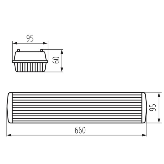 Kanlux Feuchtraum-Wannenleuchte DICHT 4LED NP-PS G13 Grau 2x IP65 31320