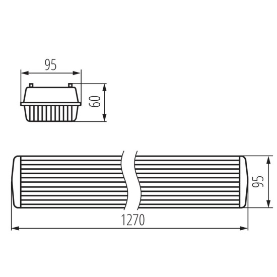 Kanlux Feuchtraum-Wannenleuchte DICHT 4LED NP-PS G13 Grau 2x IP65 31321