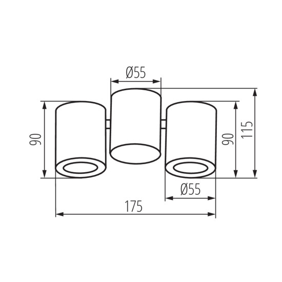 Kanlux 32952 BLURRO Aufbau-Downlight Aufbauleuchte 2x GU10