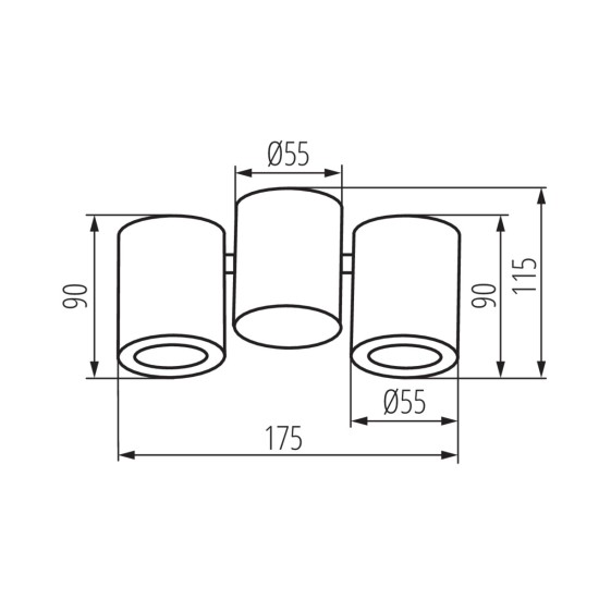 Kanlux 32953 BLURRO Aufbau-Downlight Aufbauleuchte 2x GU10 Weiss