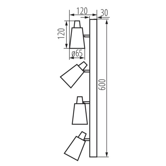Kanlux Wand-Deckenleuchte SEMPRA GU10 Schwarz 4x 33097