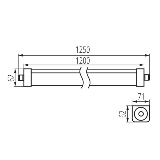 Kanlux LED-Langfeldleuchte TP STRONG Weiß IP65 33170