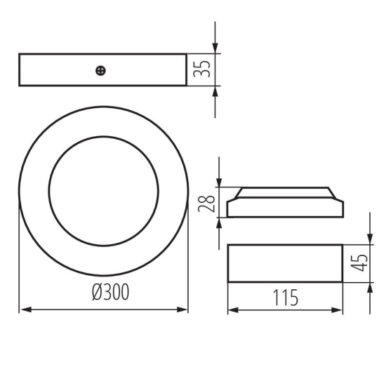 Kanlux Downlight, Einbauleuchte CARSA V2LED Weiß 33541
