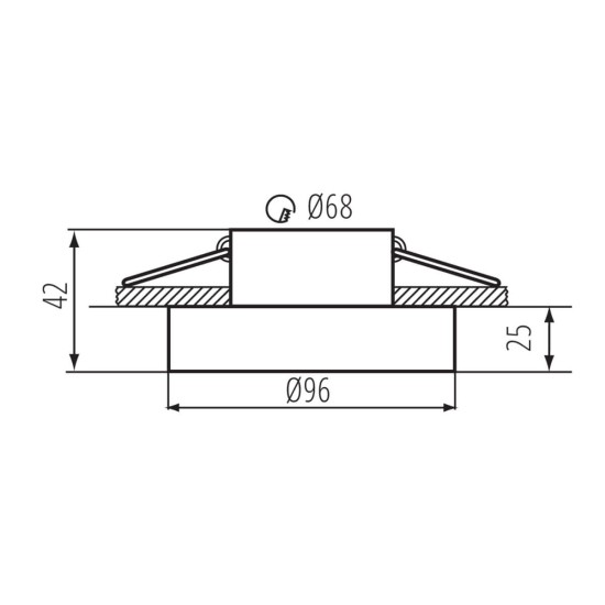 Kanlux Einbau-Downlight, Einbauleuchte ELICEO Gx5,3/GU10 Weiß/Gold 35283