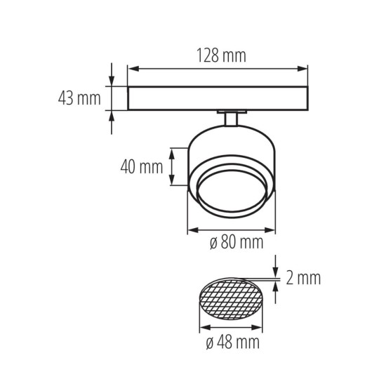Kanlux LED-Strahler/ 3 Phasen Stromschiene BTL LED Schwarz 35653
