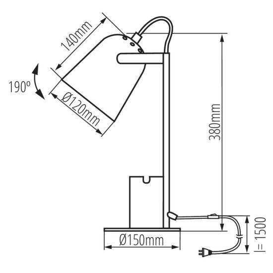 Kanlux Schreibtischleuchte RAIBO E27 E27 Gelb 36283