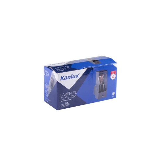 Kanlux Außenleuchte, Outdoorlampe LAVEN E27 Graphit IP44 Bewegungssensor 36547